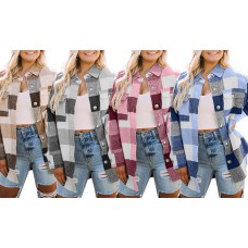 Women's Plaid Print Cardigan Outerwear